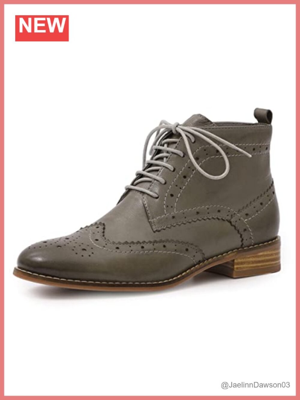 Women's Sheepskin Leather Brogue Ankle Boots Lace-up Oxford Booties
